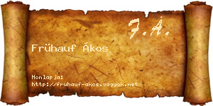 Frühauf Ákos névjegykártya